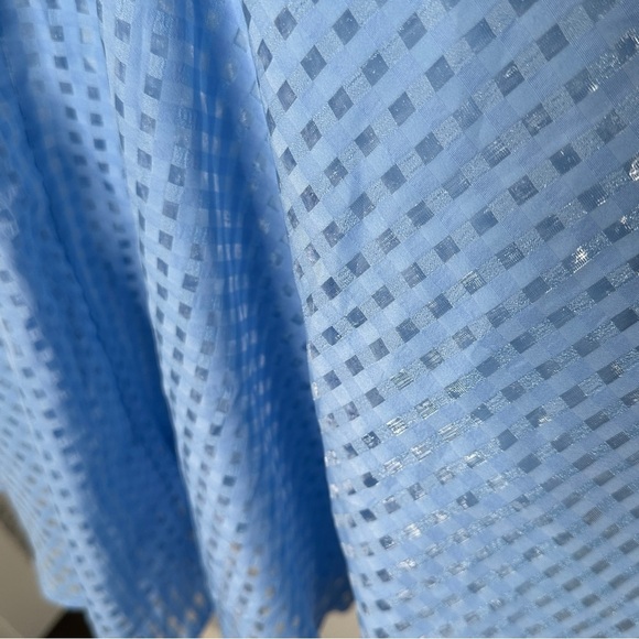 Lulu’s NWT Forever Darling Blue Gingham‎ Burnout Tie-Strap Mini Dress Size XL - Picture 15 of 15